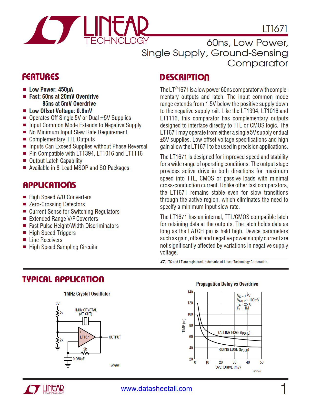 LT1671 Datasheet