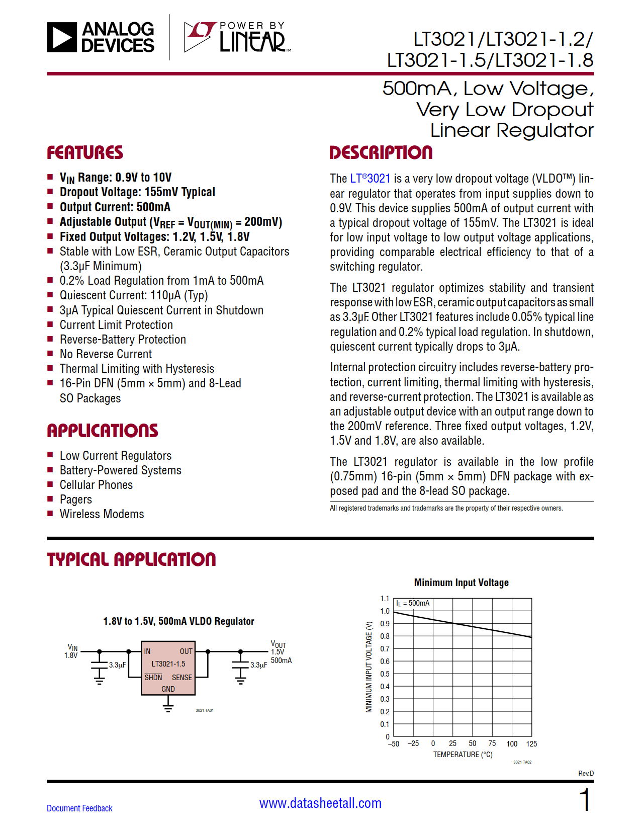 LT3021 Datasheet