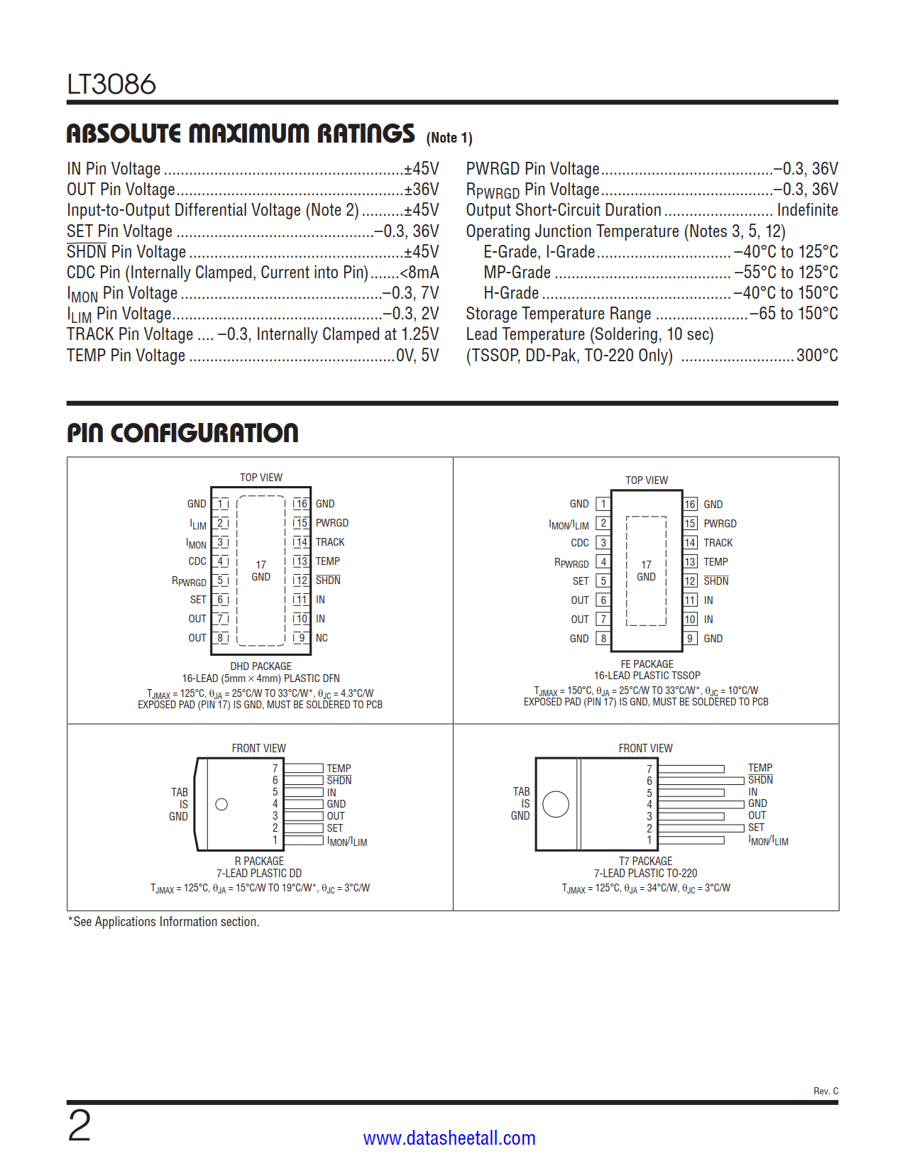 LT3086 Datasheet Page 2