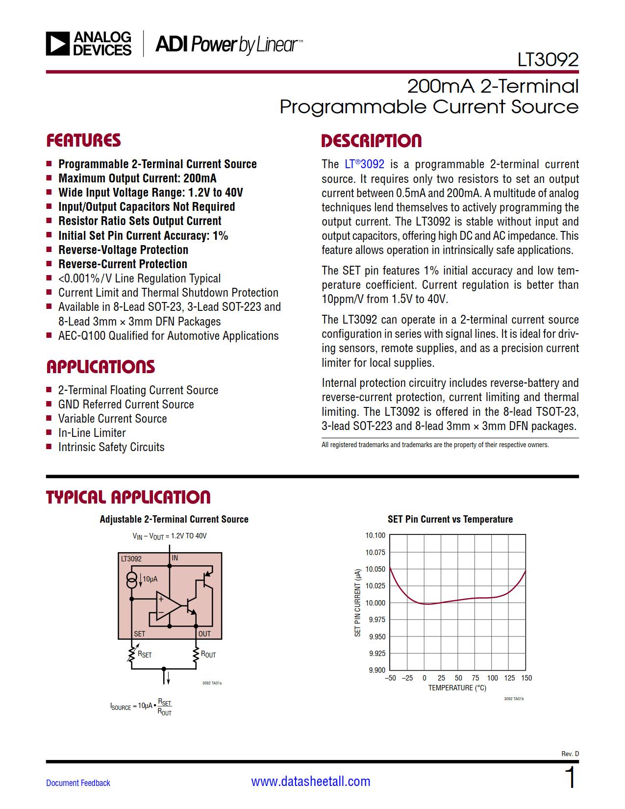 LT3092 Datasheet