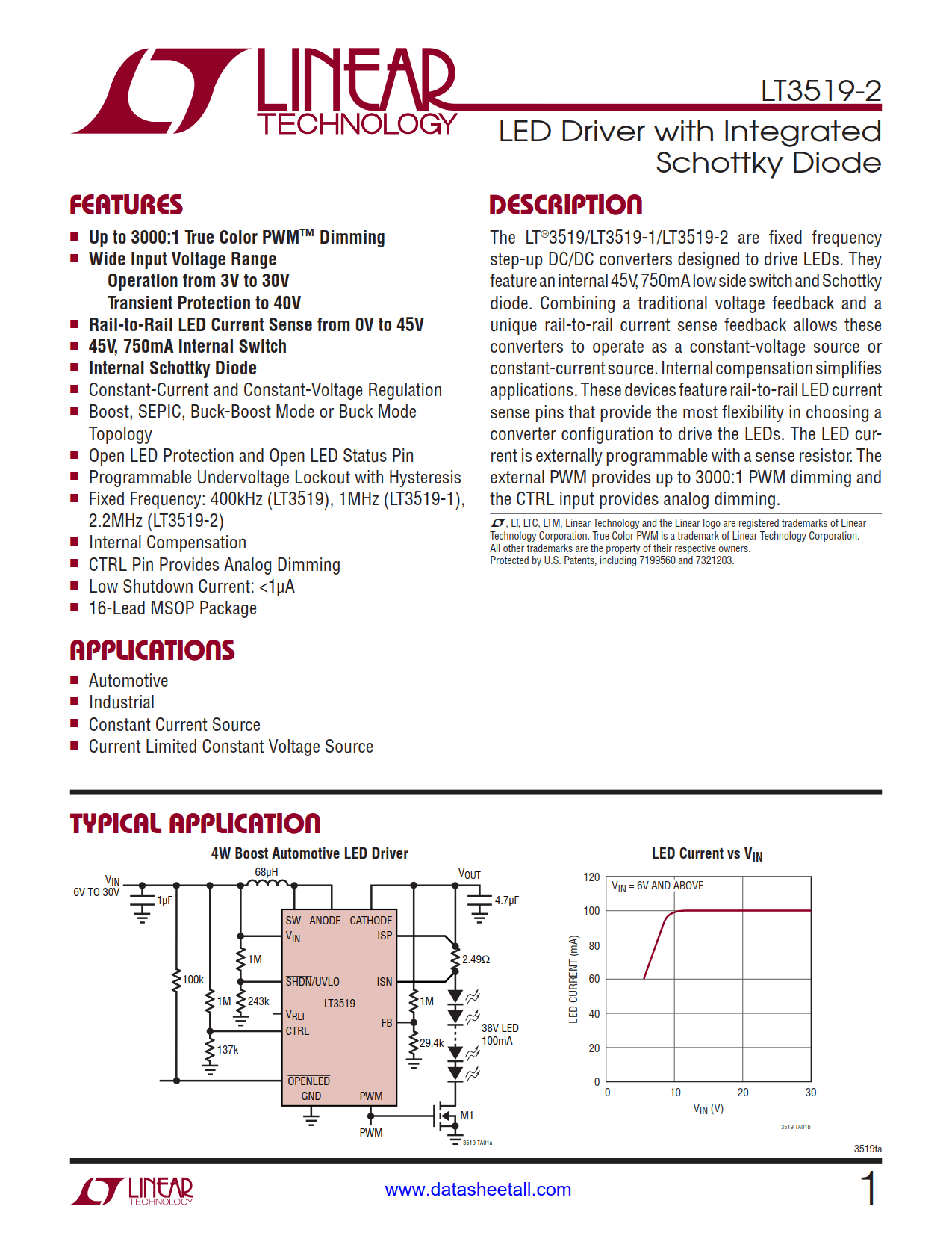 LT3519-2 Datasheet