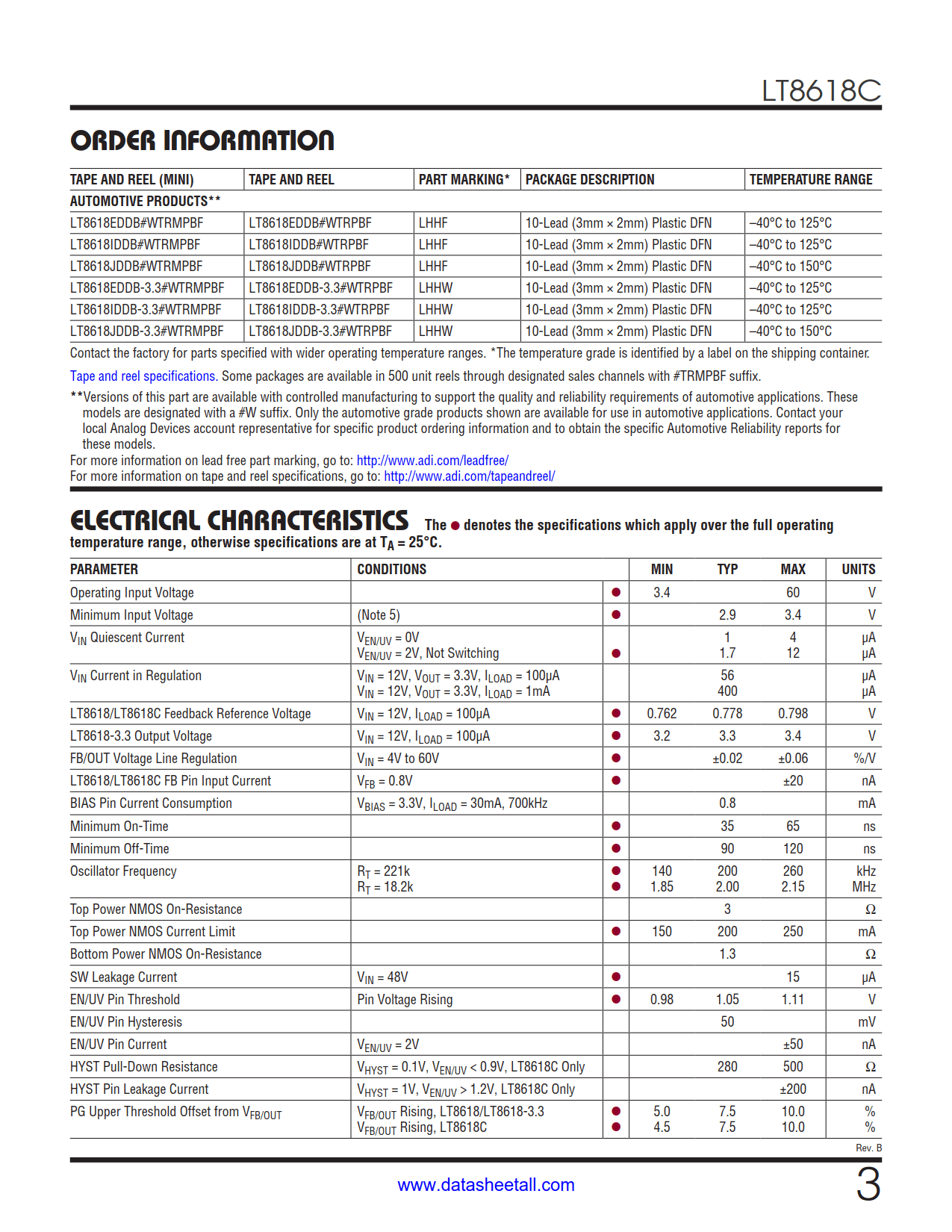 LT8618C Datasheet Page 3