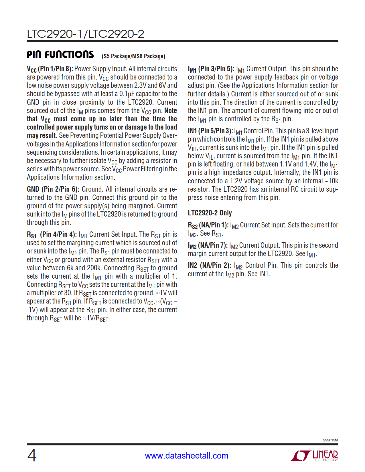LTC2920 Datasheet Page 4