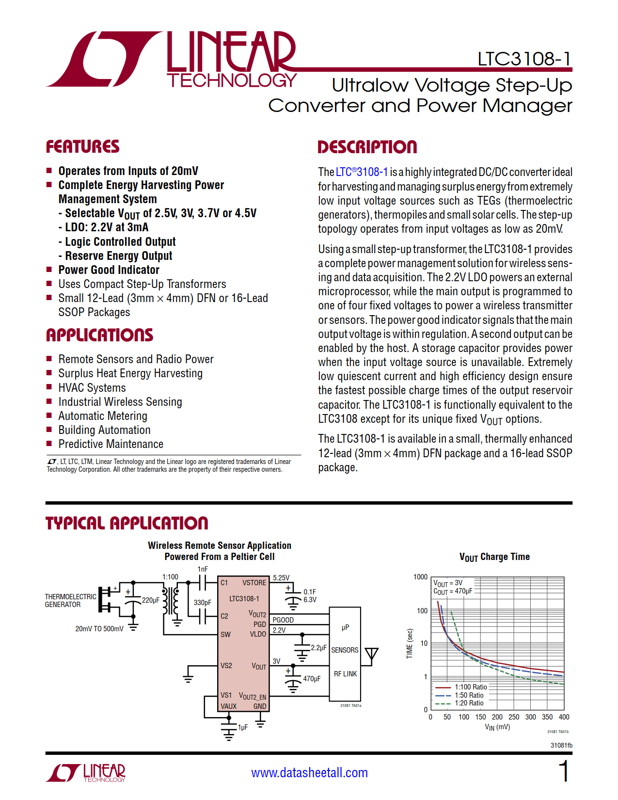 LTC3108-1 Datasheet