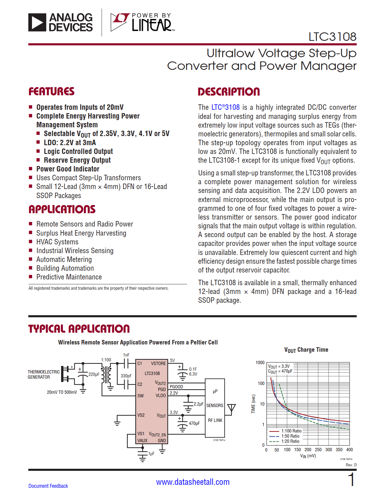 LTC3108 Datasheet