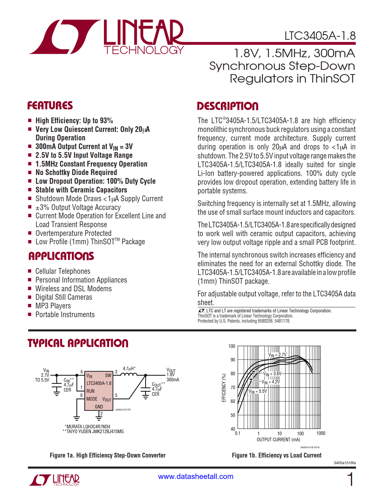 LTC3405A-1.8 Datasheet