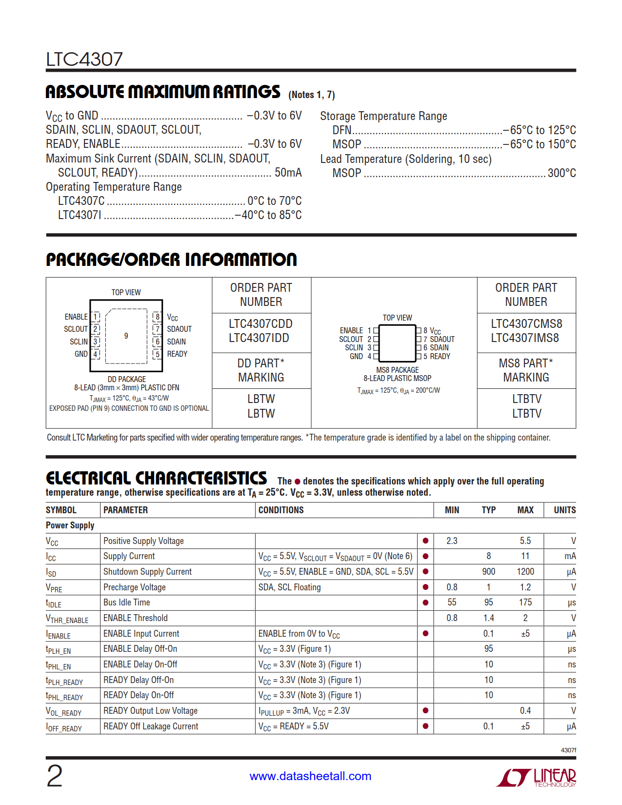 LTC4307 Datasheet Page 2