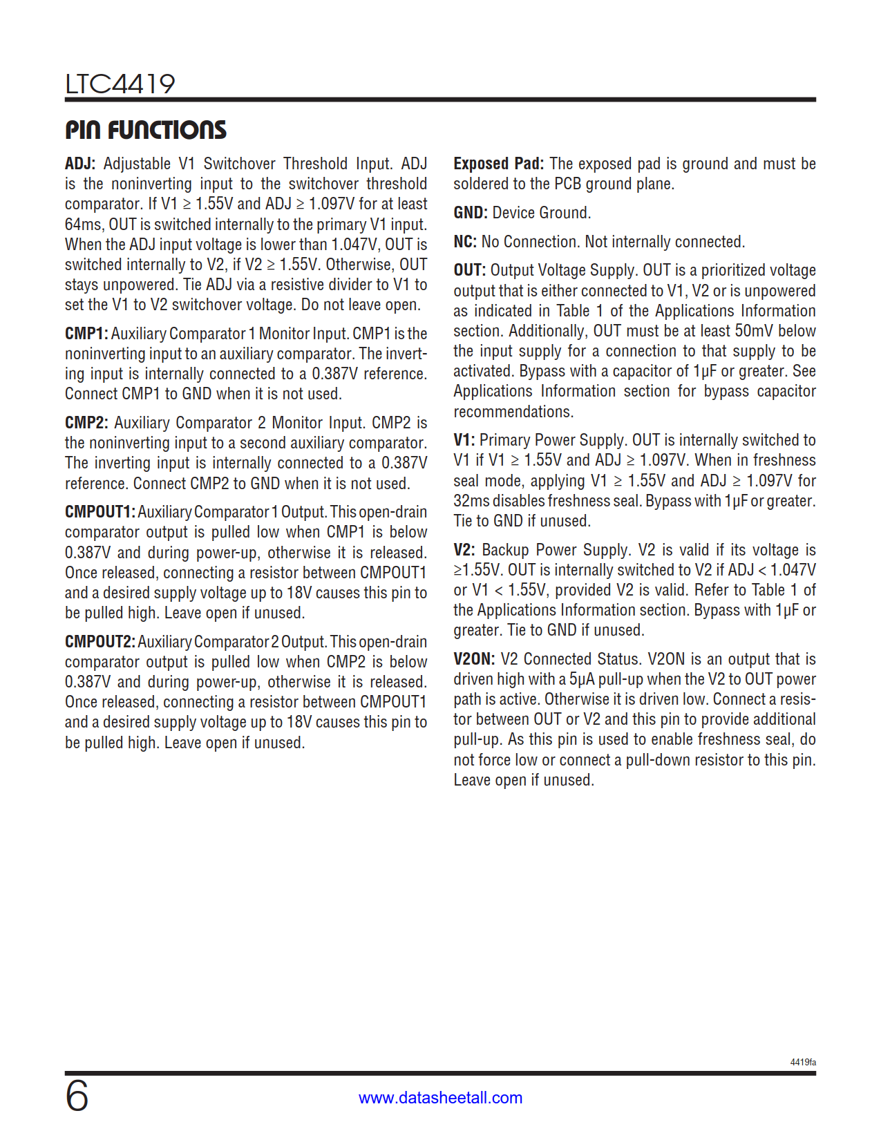 LTC4419 Datasheet Page 6