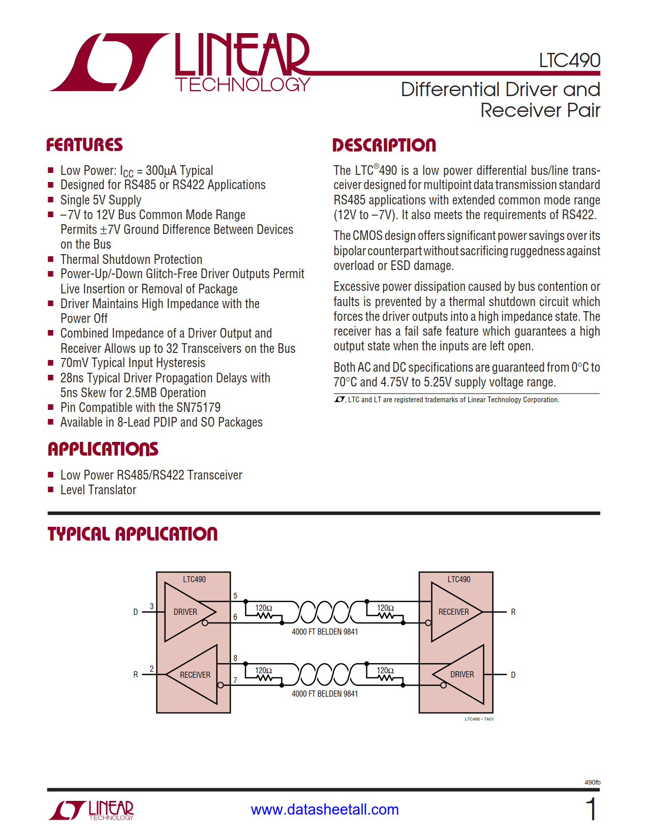 LTC490 Datasheet