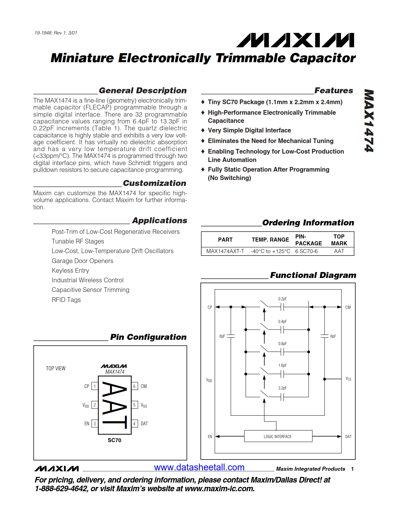 MAX1474 Datasheet