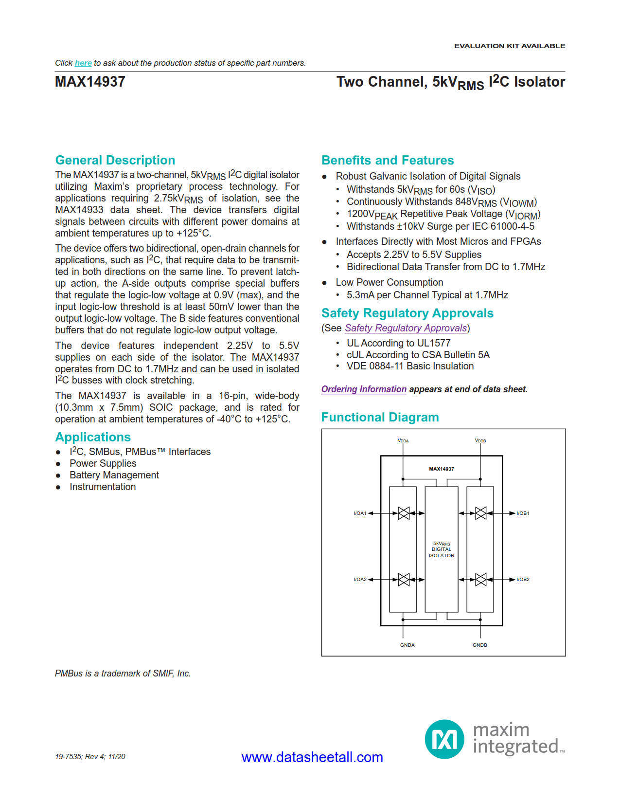 MAX14937 Datasheet