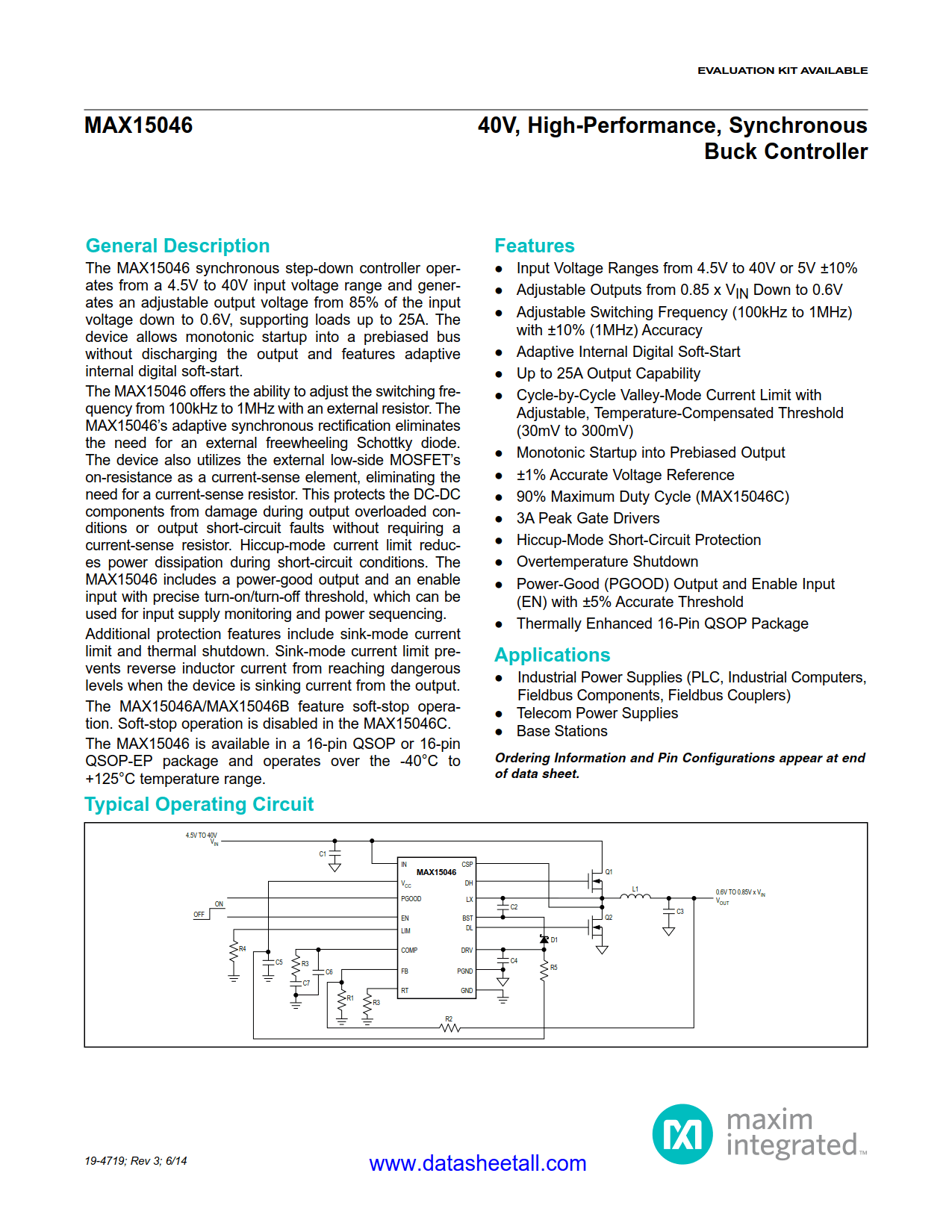 MAX15046 Datasheet