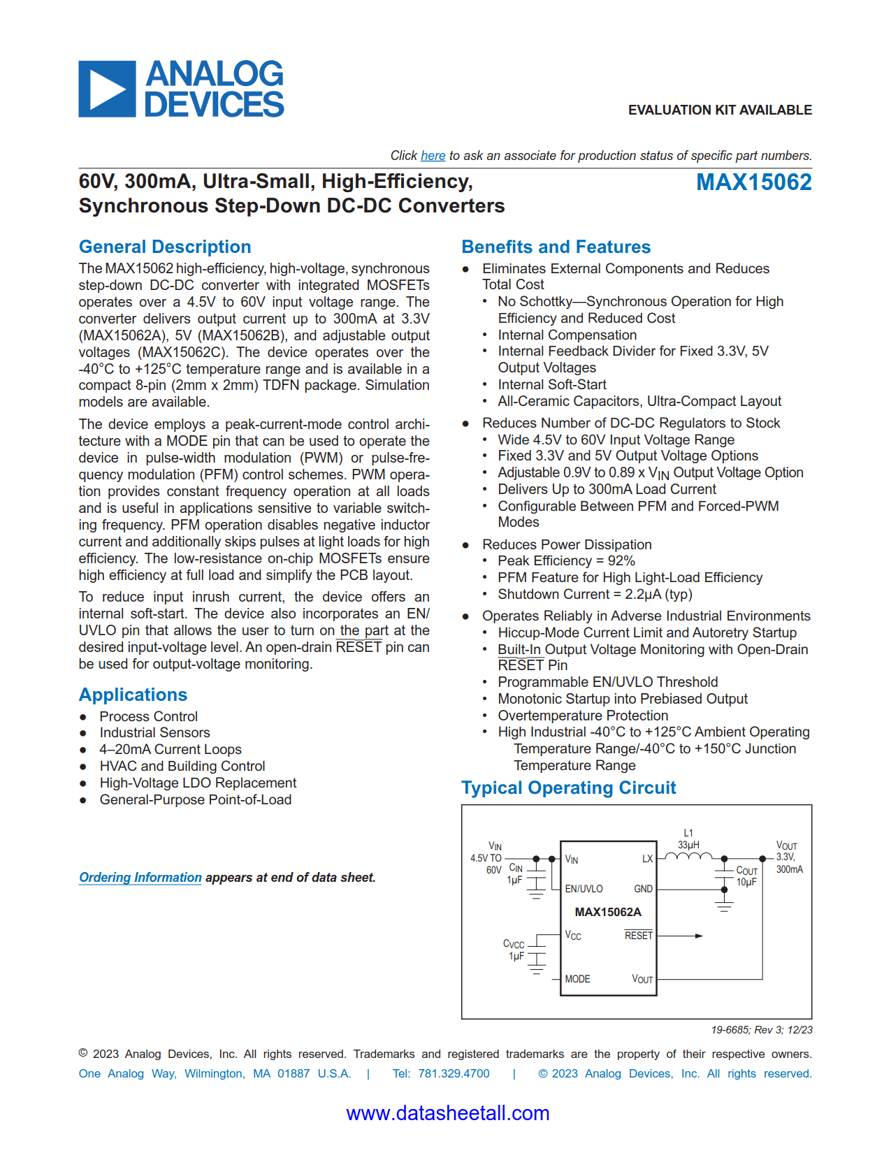 MAX15062 Datasheet