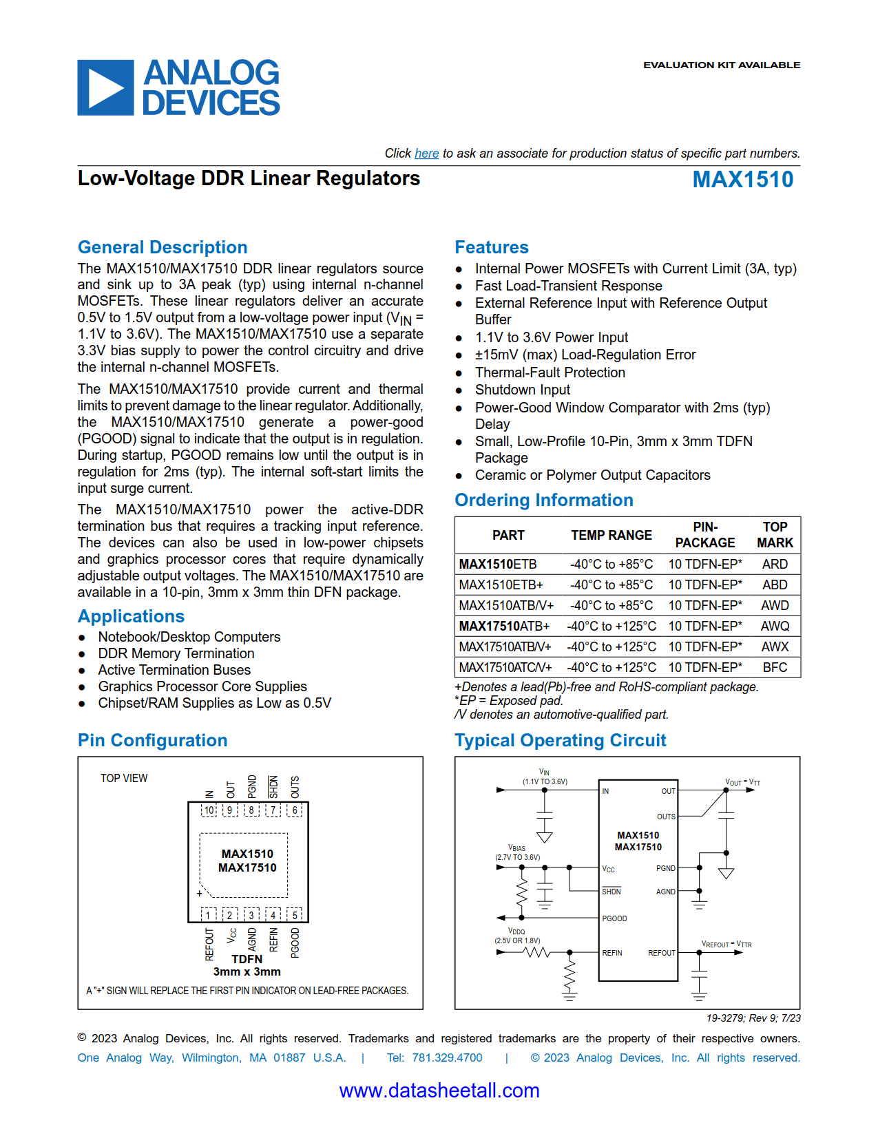 MAX1510 Datasheet