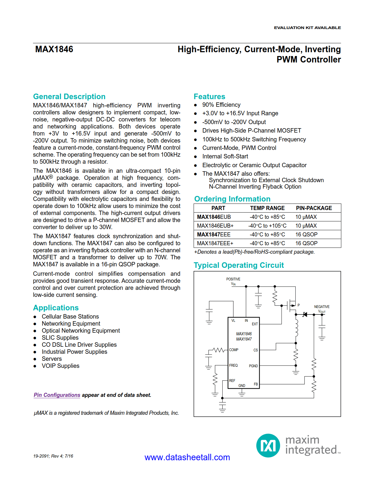MAX1846 Datasheet