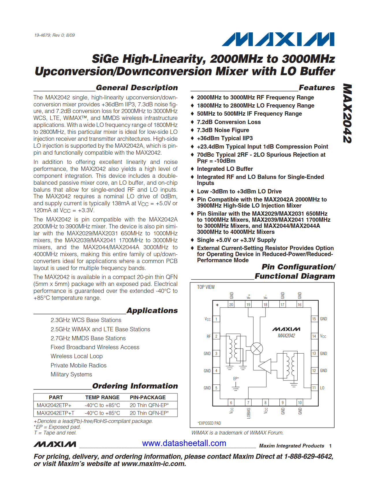 MAX2042 Datasheet