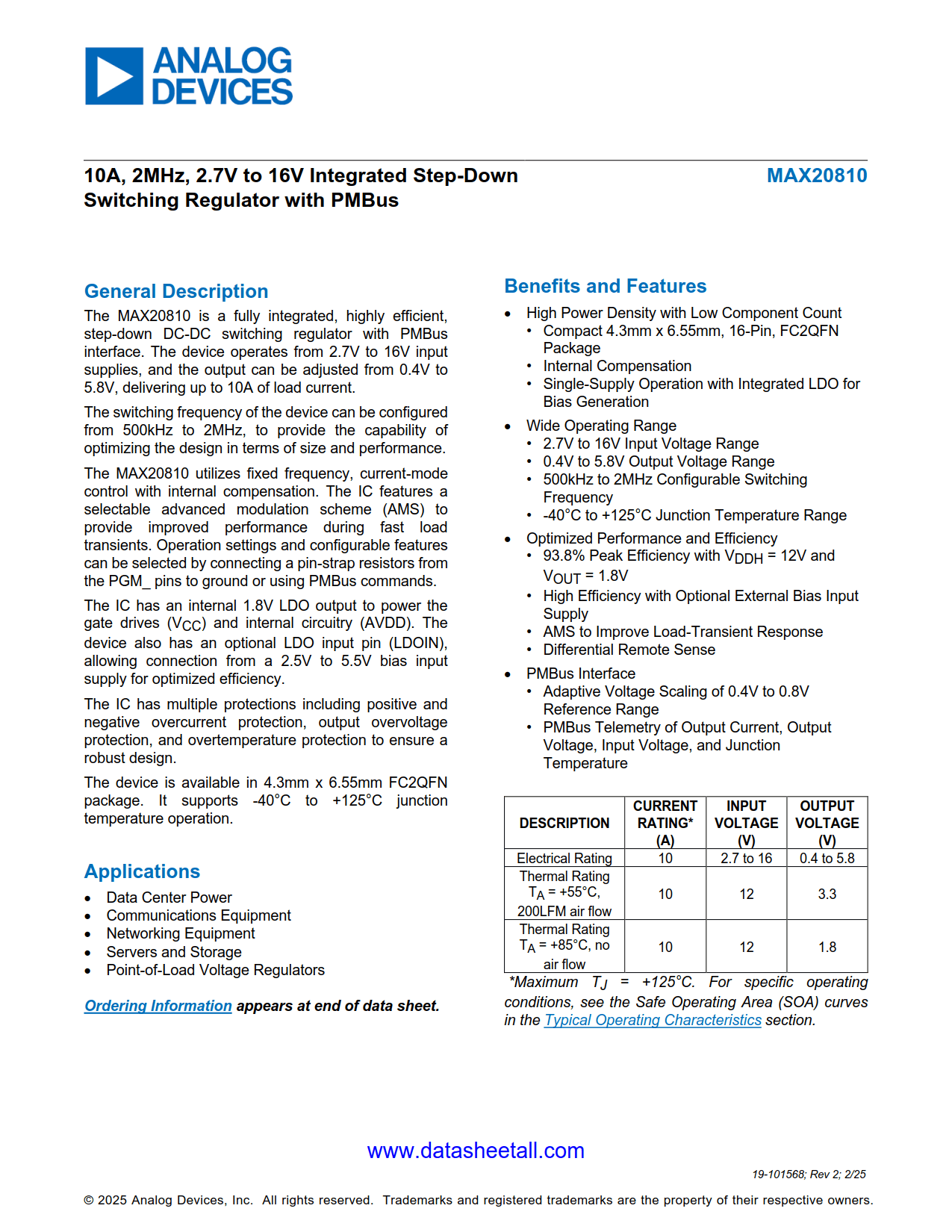 MAX20810 Datasheet