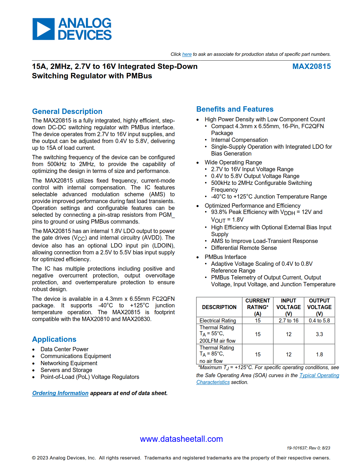 MAX20815 Datasheet