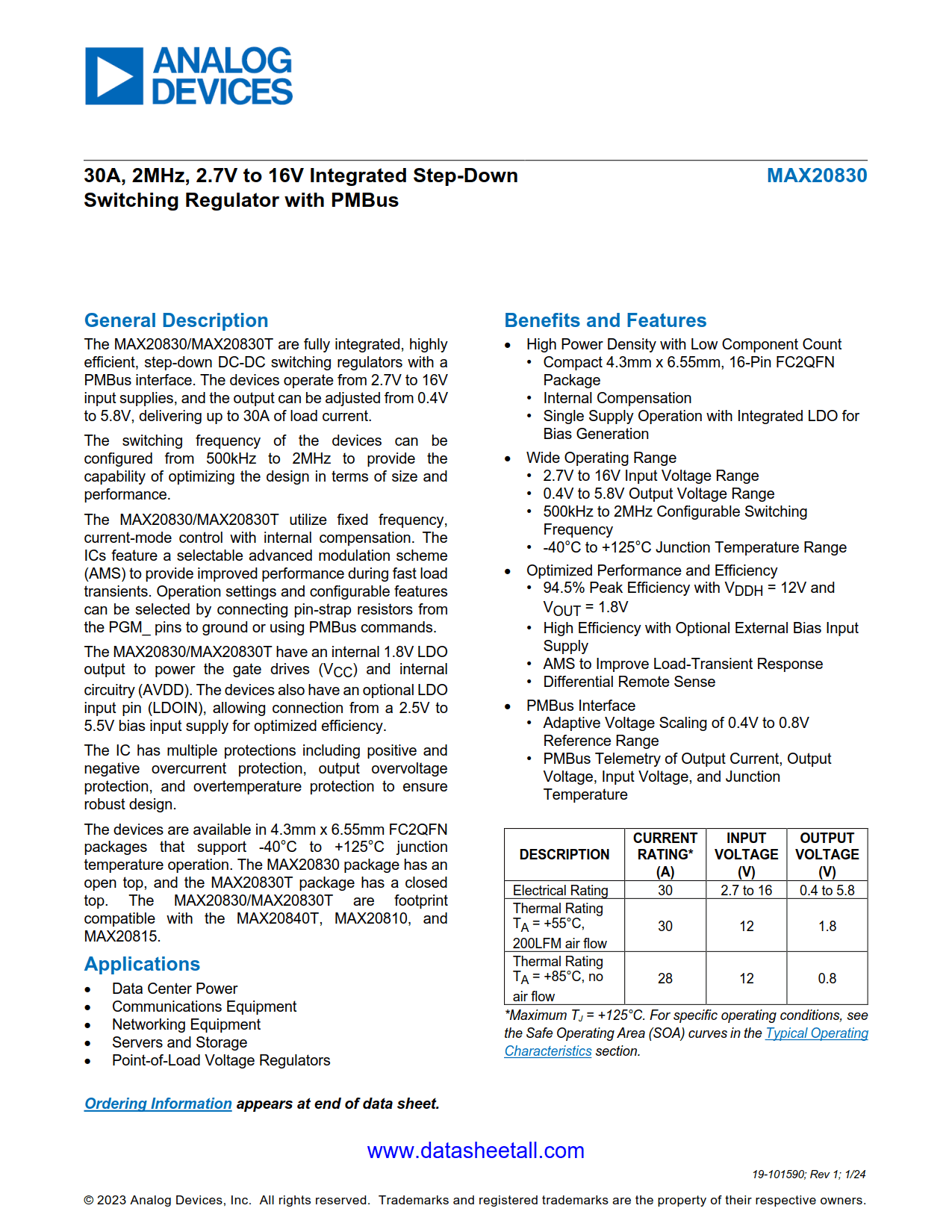 MAX20830 Datasheet