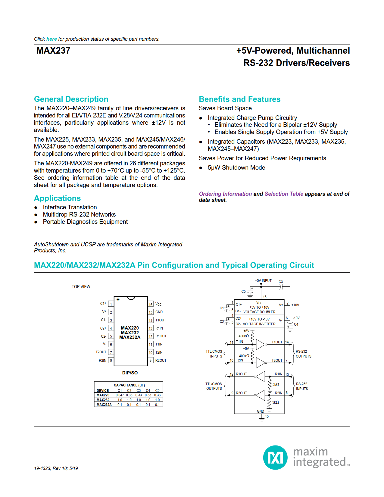 MAX237 Datasheet