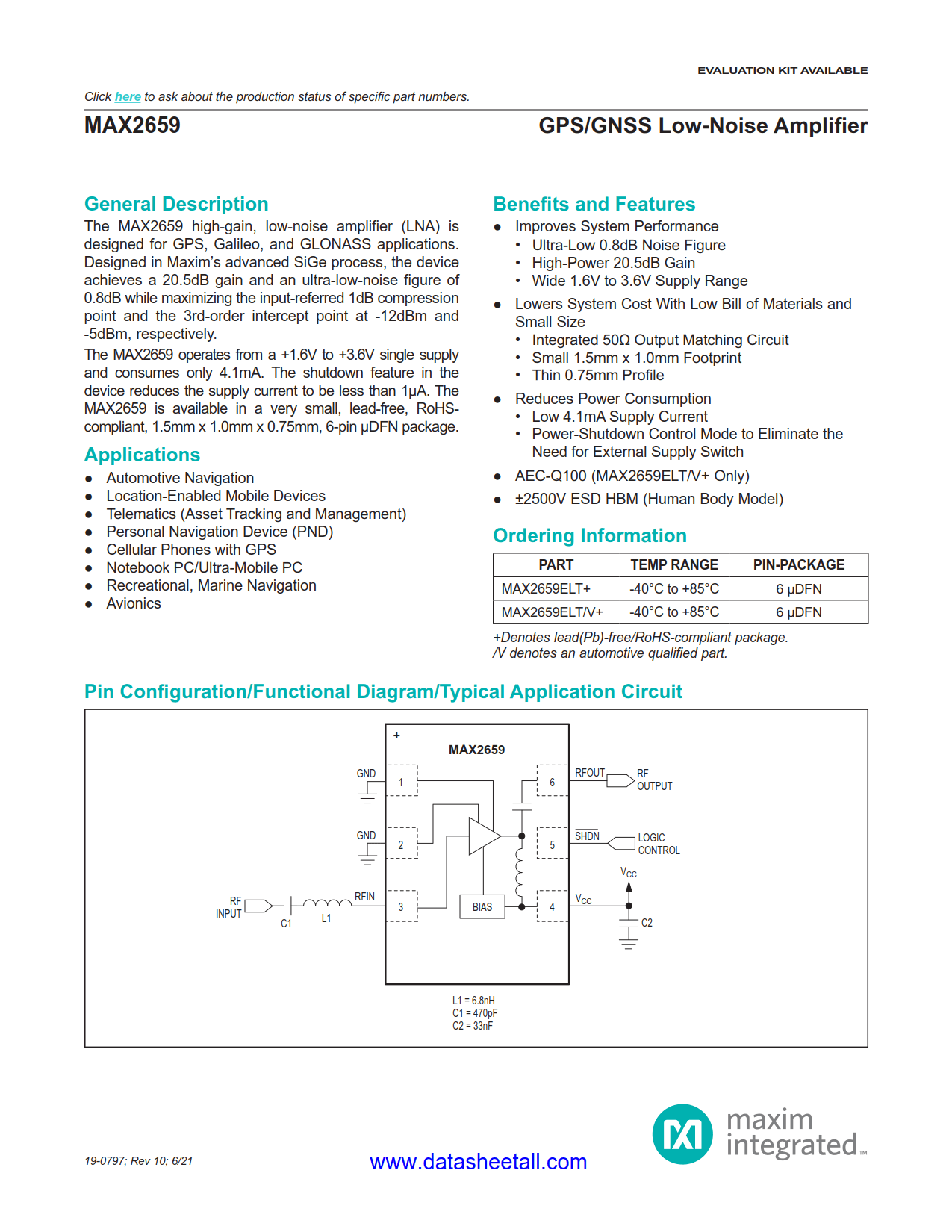 MAX2659 Datasheet