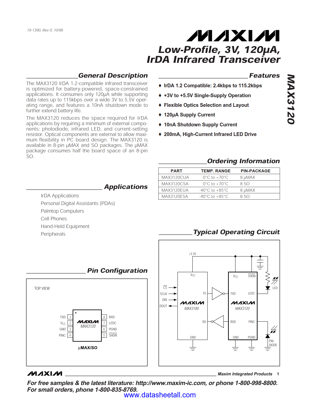 MAX3120 Datasheet