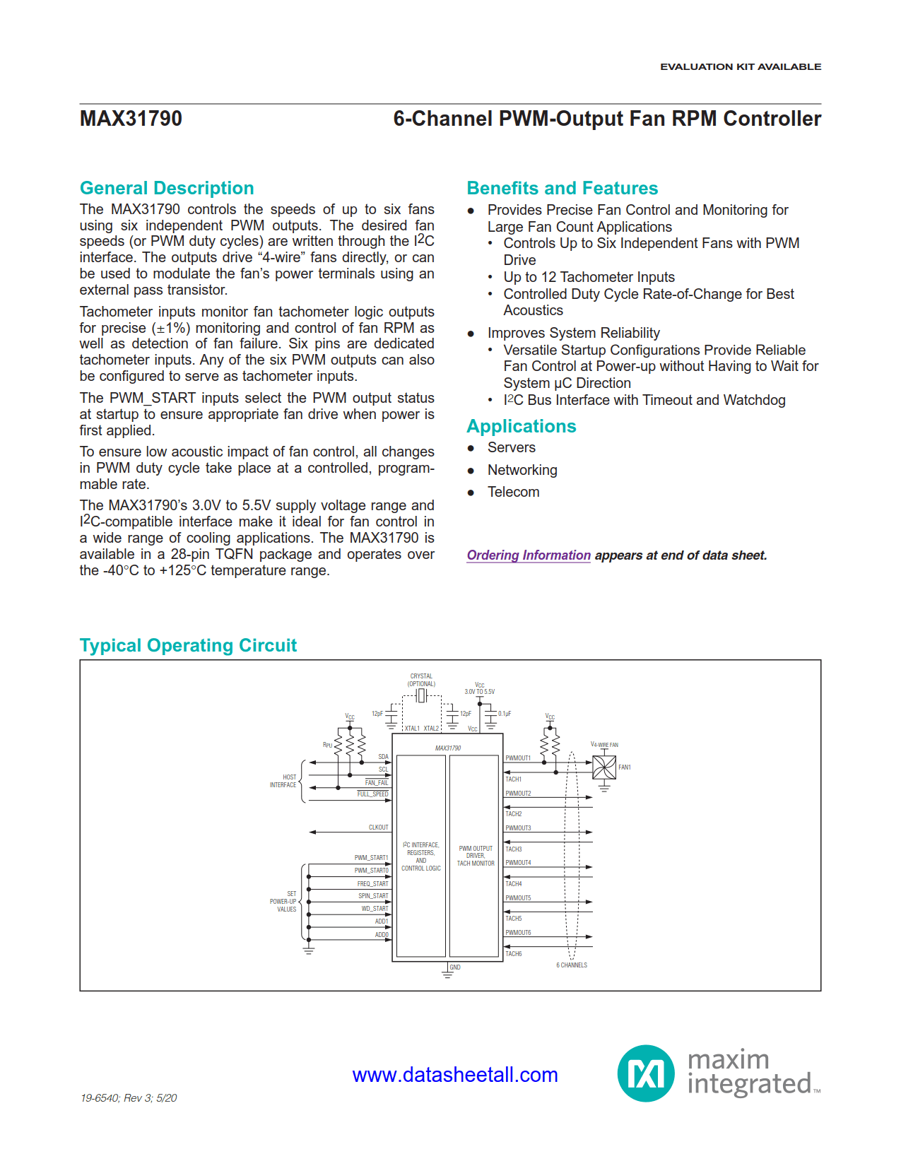 MAX31790 Datasheet