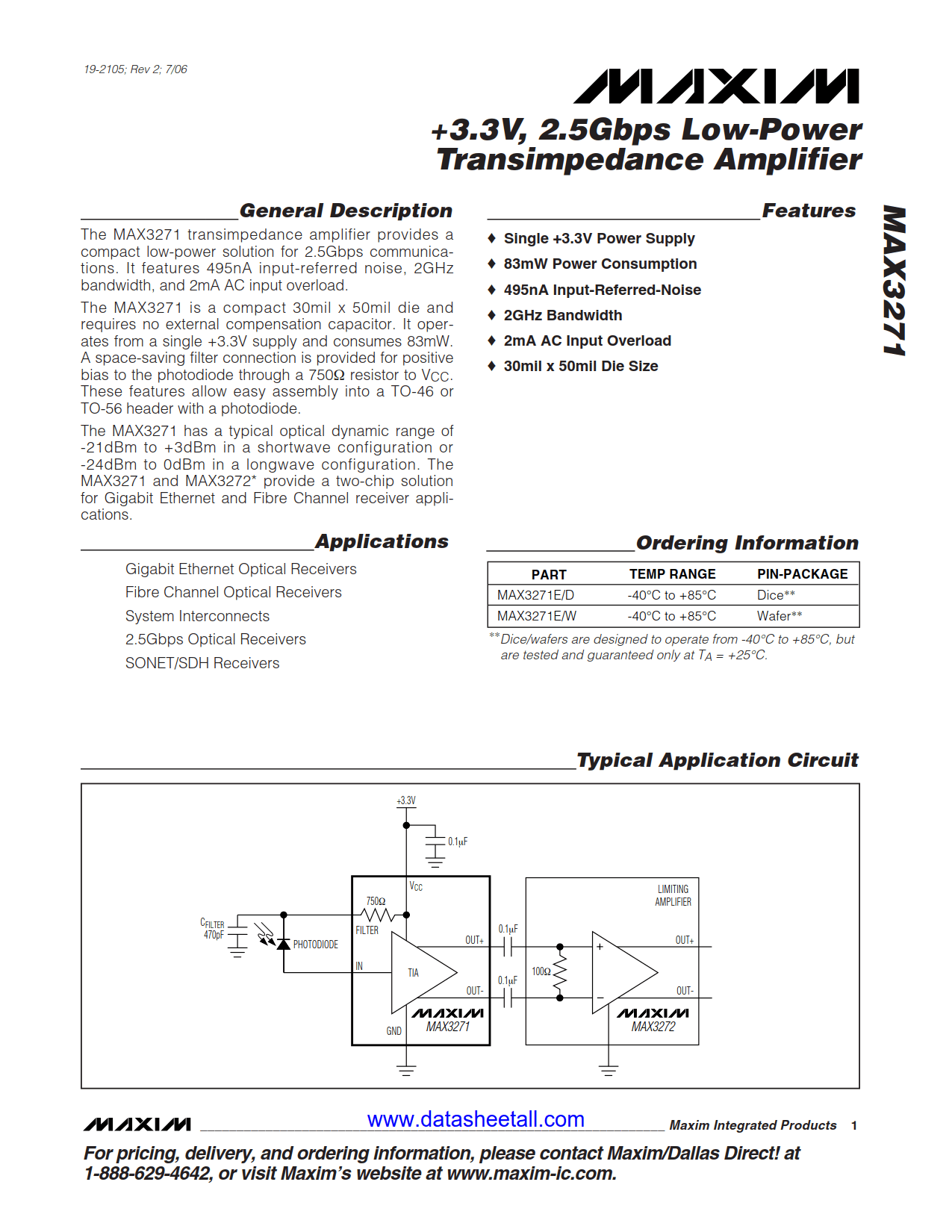 MAX3271 Datasheet