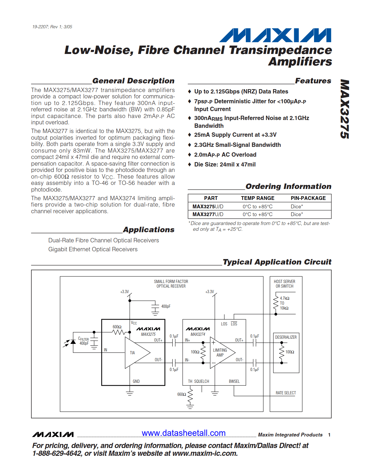 MAX3275 Datasheet