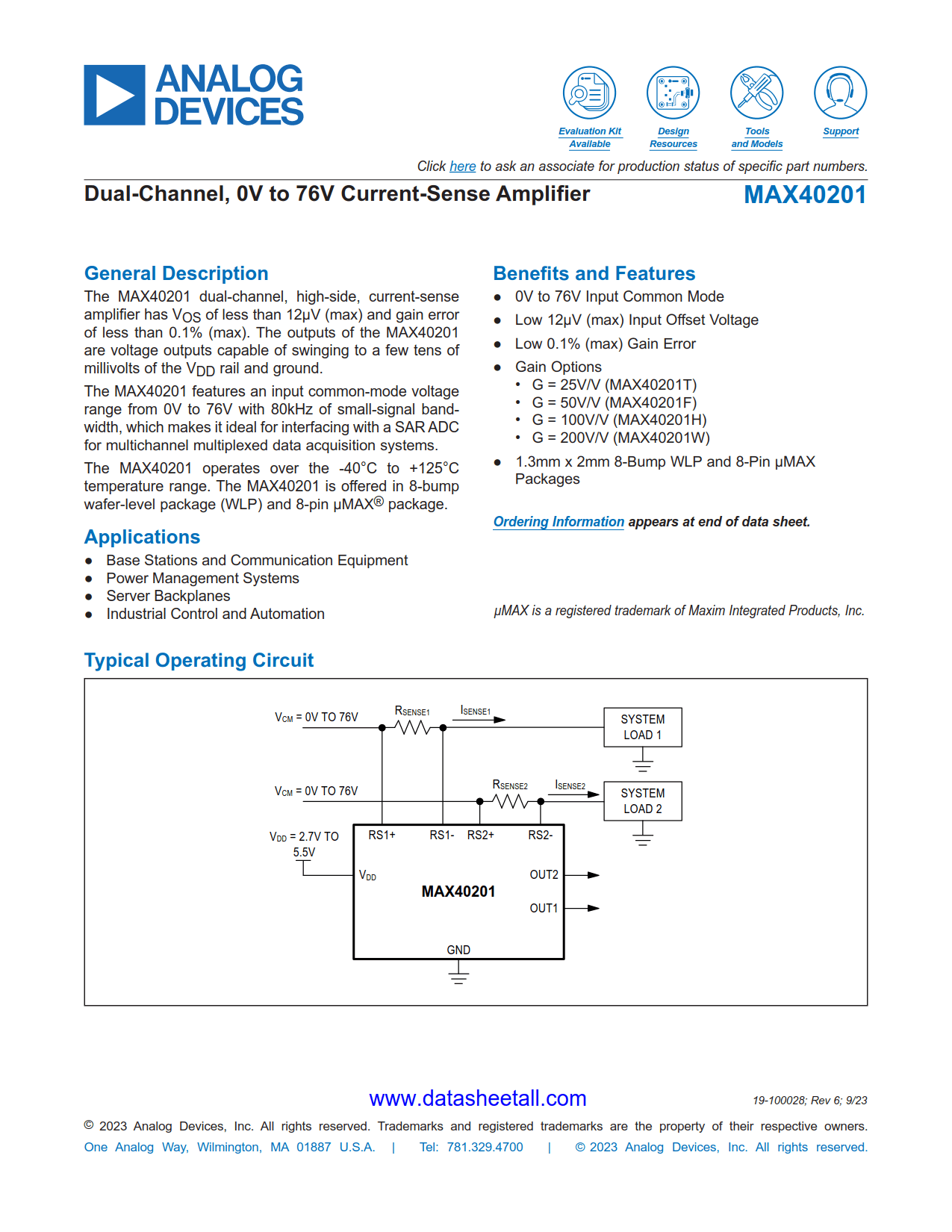 MAX40201 Datasheet