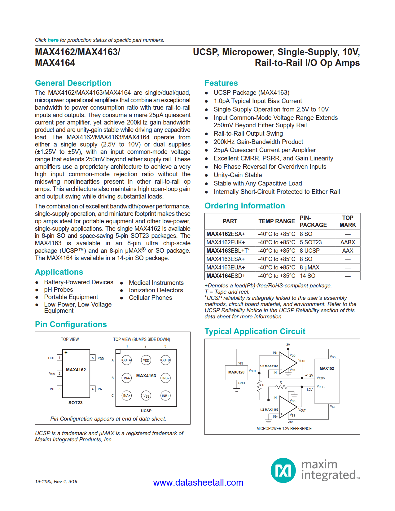 MAX4164 Datasheet
