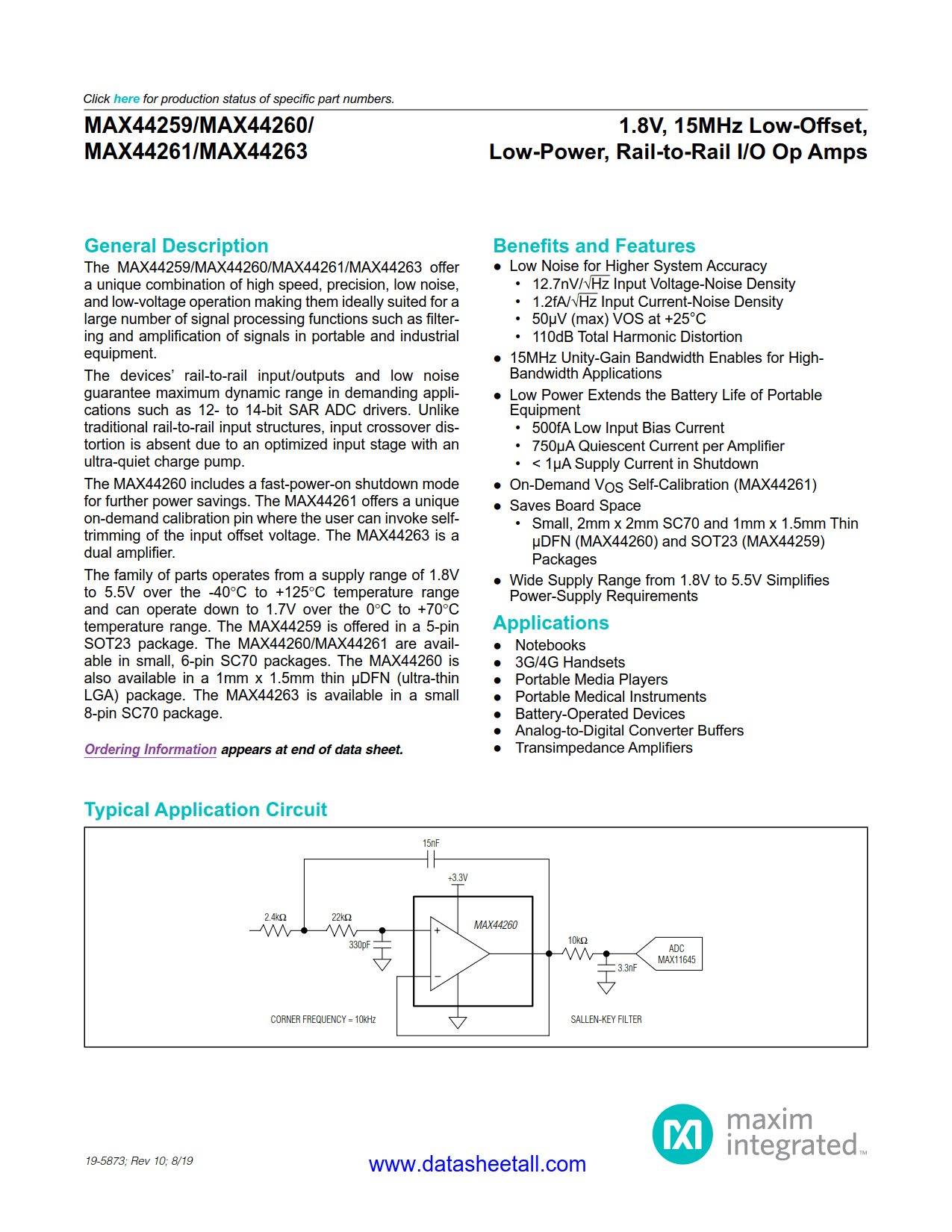 MAX44263 Datasheet