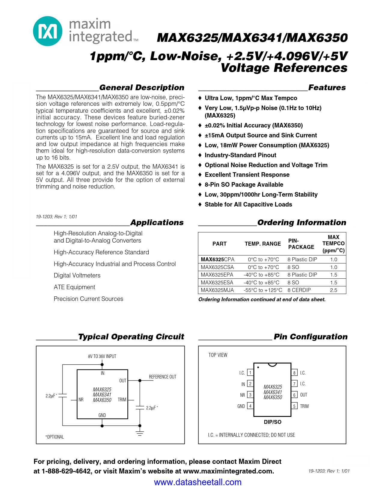 MAX6325 Datasheet
