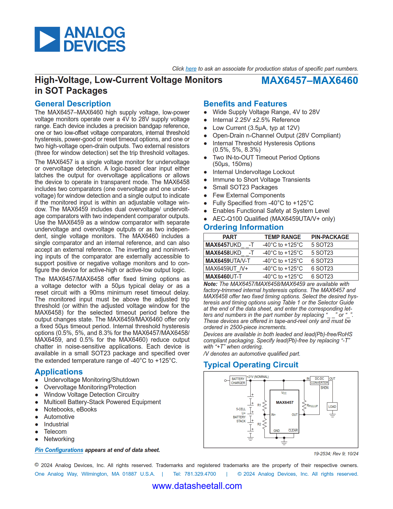 MAX6459 Datasheet