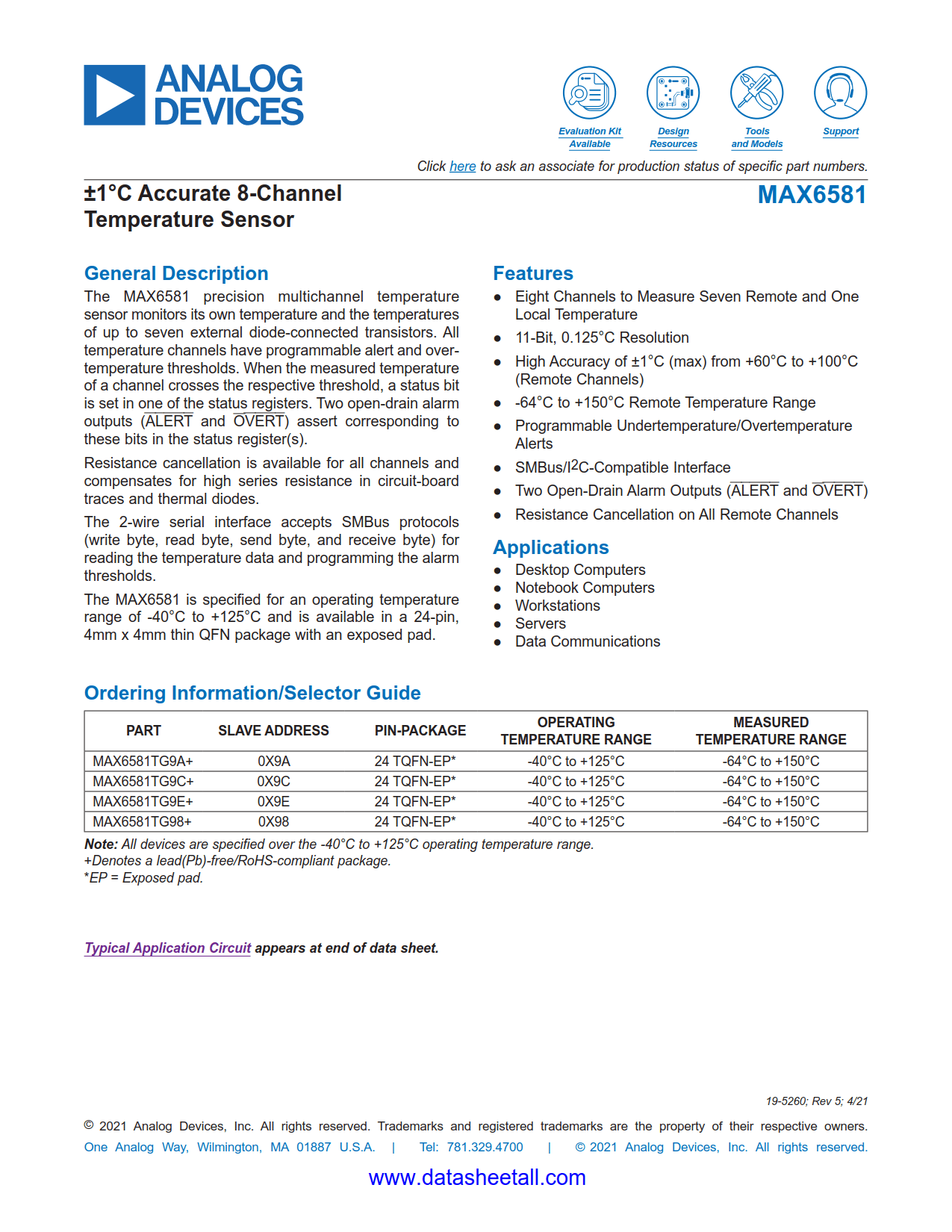 MAX6581 Datasheet