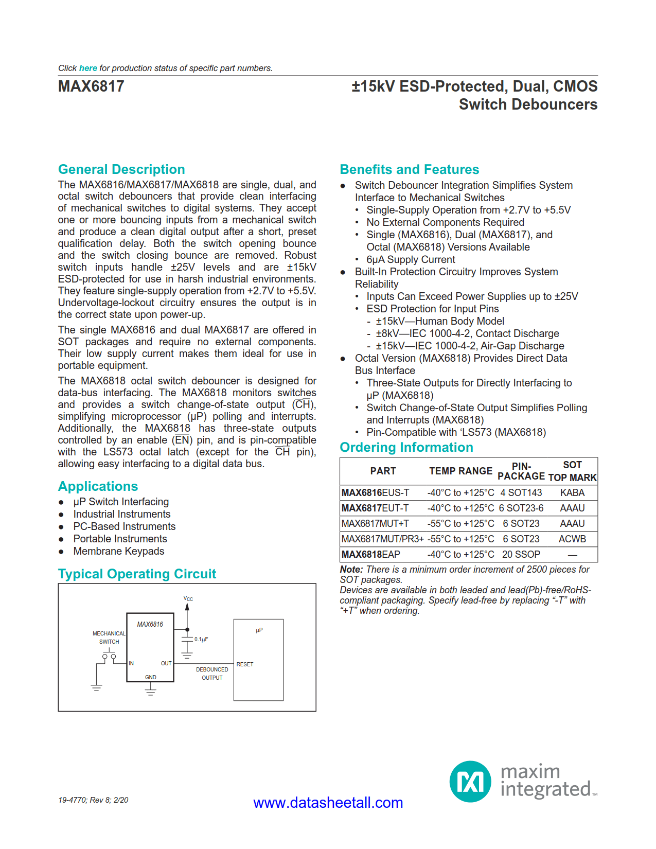 MAX6817 Datasheet