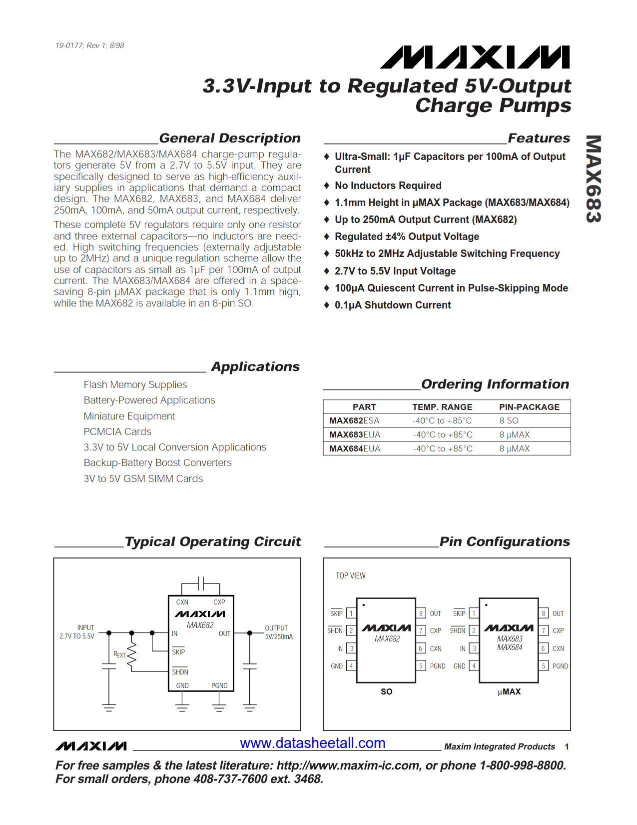 MAX683 Datasheet