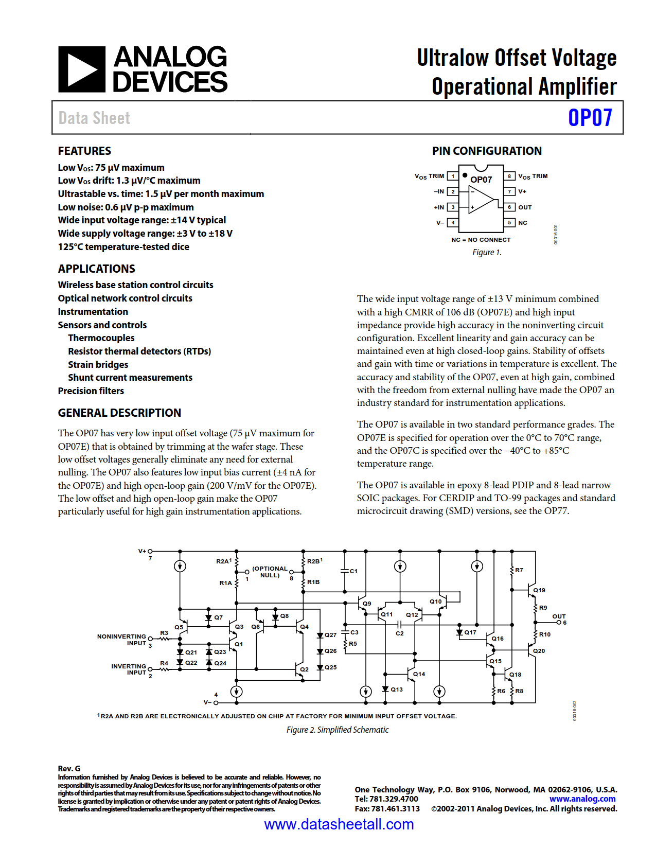 OP07 Datasheet