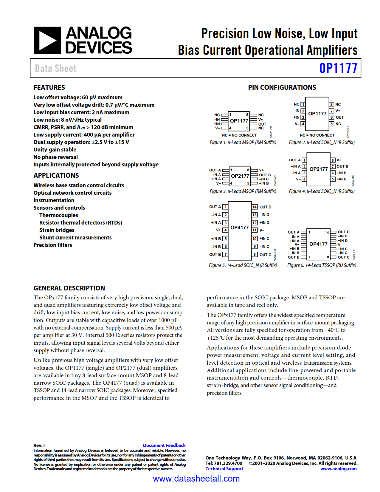 OP1177 Datasheet