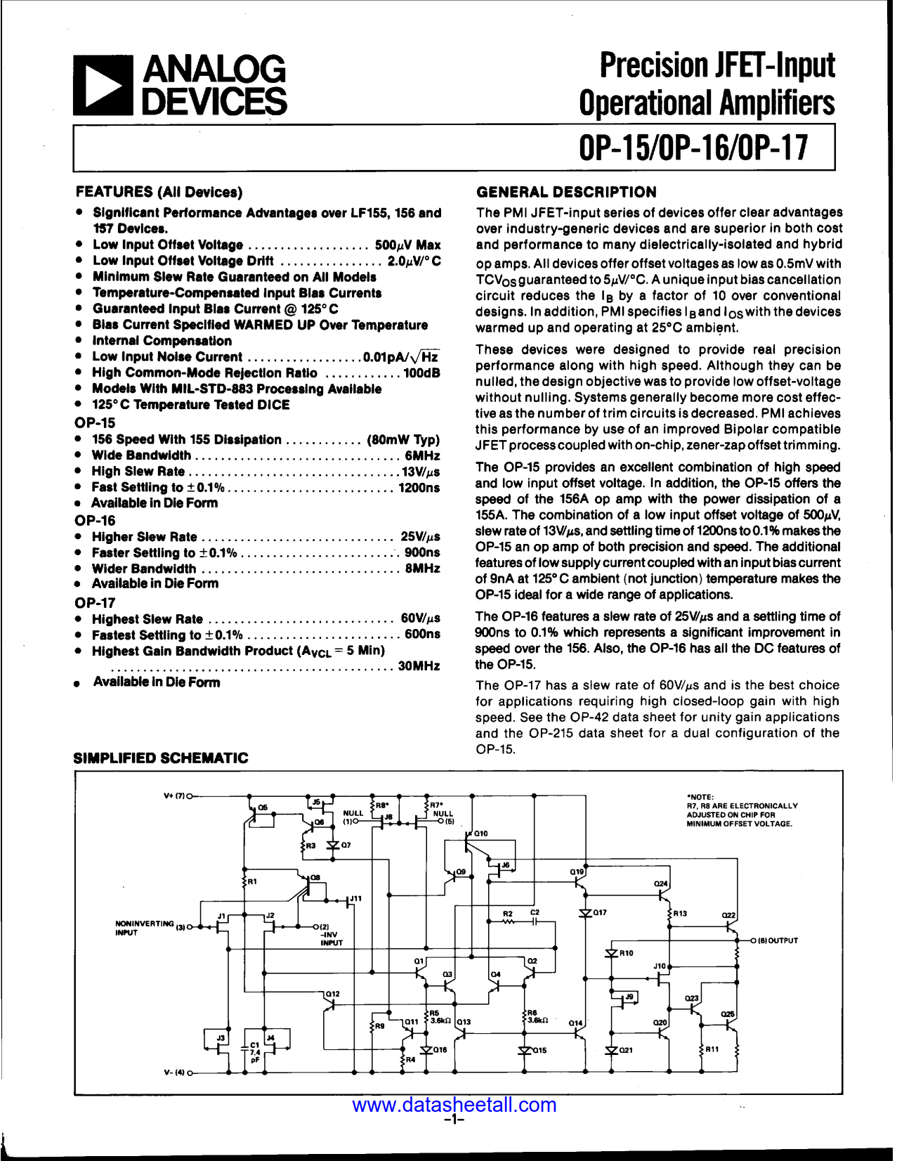 OP15 Datasheet