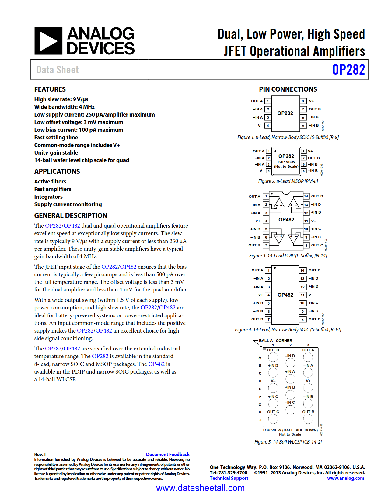 OP282 Datasheet